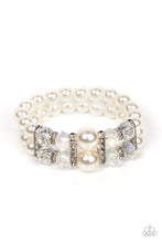 Load image into Gallery viewer, Timelessly Tea Party - White and Silver Bracelet- Paparazzi Accessories