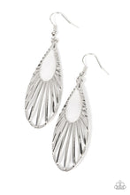 Load image into Gallery viewer, WING-A-Ding-Ding - White and Silver Earrings- Paparazzi Accessories