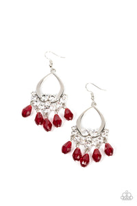 Famous Fashionista - Red and Silver Earrings- Paparazzi Accessories