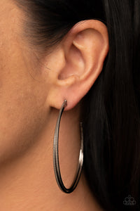 Monochromatic Curves - Gunmetal Earrings- Paparazzi Accessories