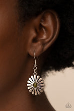 Load image into Gallery viewer, Delectably Daisy - Green and Silver Earrings- Paparazzi Accessories