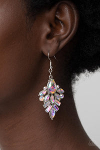 Stellar-escent Elegance - Multicolored Silver Earrings- Paparazzi Accessories