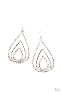 Tastefully Twisty - Silver Earrings- Paparazzi Accessories