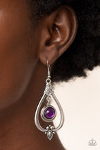 Load image into Gallery viewer, Ethereal Emblem - Purple and Silver Earrings- Paparazzi Accessories