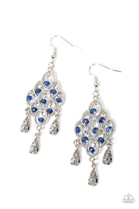 Sentimental Shimmer - Blue and Silver Earrings- Paparazzi Accessories