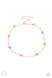 Rumored Romance - White and Copper Necklace- Paparazzi Accessories