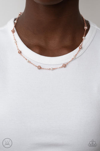 Rumored Romance - White and Copper Necklace- Paparazzi Accessories