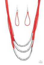 Load image into Gallery viewer, Mechanical Mania - Red and Silver Necklace- Paparazzi Accessories