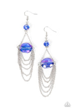 Load image into Gallery viewer, Ethereally Extravagant - Blue and Silver Earrings- Paparazzi Accessories