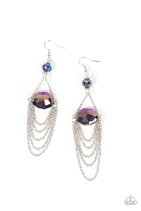 Ethereally Extravagant - Purple and Silver Earrings- Paparazzi Accessories