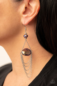Ethereally Extravagant - Purple and Silver Earrings- Paparazzi Accessories