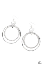 Load image into Gallery viewer, Haute Hysteria - White and Silver Earrings- Paparazzi Accessories