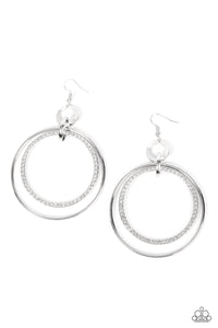 Haute Hysteria - White and Silver Earrings- Paparazzi Accessories