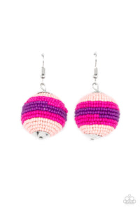Zest Fest - Pink and Silver Earrings- Paparazzi Accessories