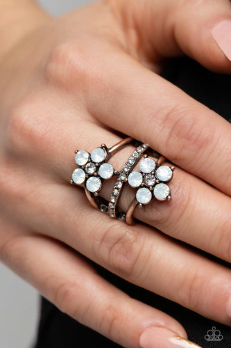 Precious Petals - White and Copper Ring- Paparazzi Accessories