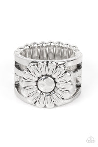 Roadside Daisies - Silver Ring- Paparazzi Accessories