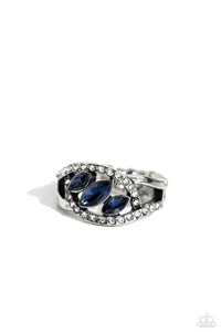 Stiletto Sparkle - Blue and Silver Ring- Paparazzi Accessories