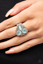 Load image into Gallery viewer, Bewitched Blossoms - Blue and Silver Ring- Paparazzi Accessories