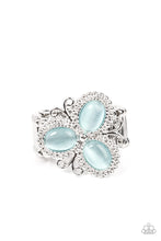 Load image into Gallery viewer, Bewitched Blossoms - Blue and Silver Ring- Paparazzi Accessories