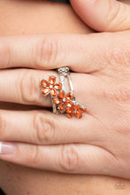 Load image into Gallery viewer, Posh Petals - Orange and Silver Ring- Paparazzi Accessories