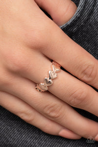 Rhythm of Love - Rose Gold Ring- Paparazzi Accessories