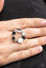Load image into Gallery viewer, Butterfly Bustle - Black and Silver Ring- Paparazzi Accessories
