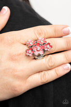 Load image into Gallery viewer, Boastful Blooms - Red and Silver Ring- Paparazzi Accessories