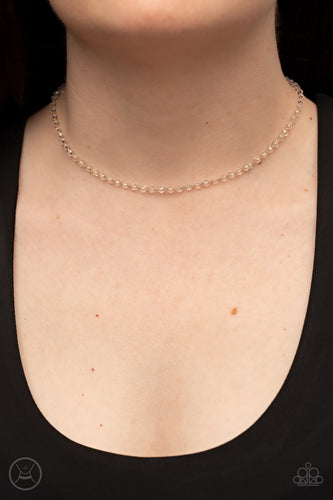 Mini MVP - White and Gold Choker Necklace- Paparazzi Accessories