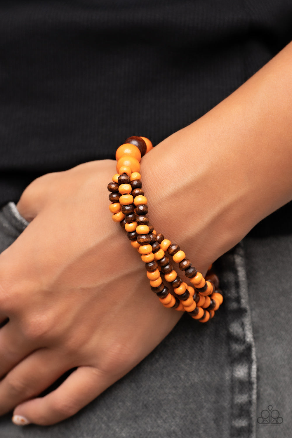 Oceania Oasis - Orange and Brown Bracelet- Paparazzi Accessories