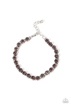 Load image into Gallery viewer, Charm School Shimmer - Red  and Silver Bracelet- Paparazzi Accessories