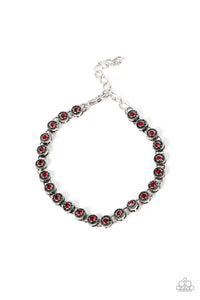 Charm School Shimmer - Red  and Silver Bracelet- Paparazzi Accessories