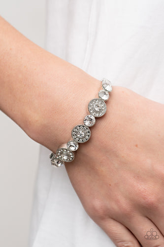 Crowns Only Club - White and Silver Bracelet- Paparazzi Accessories