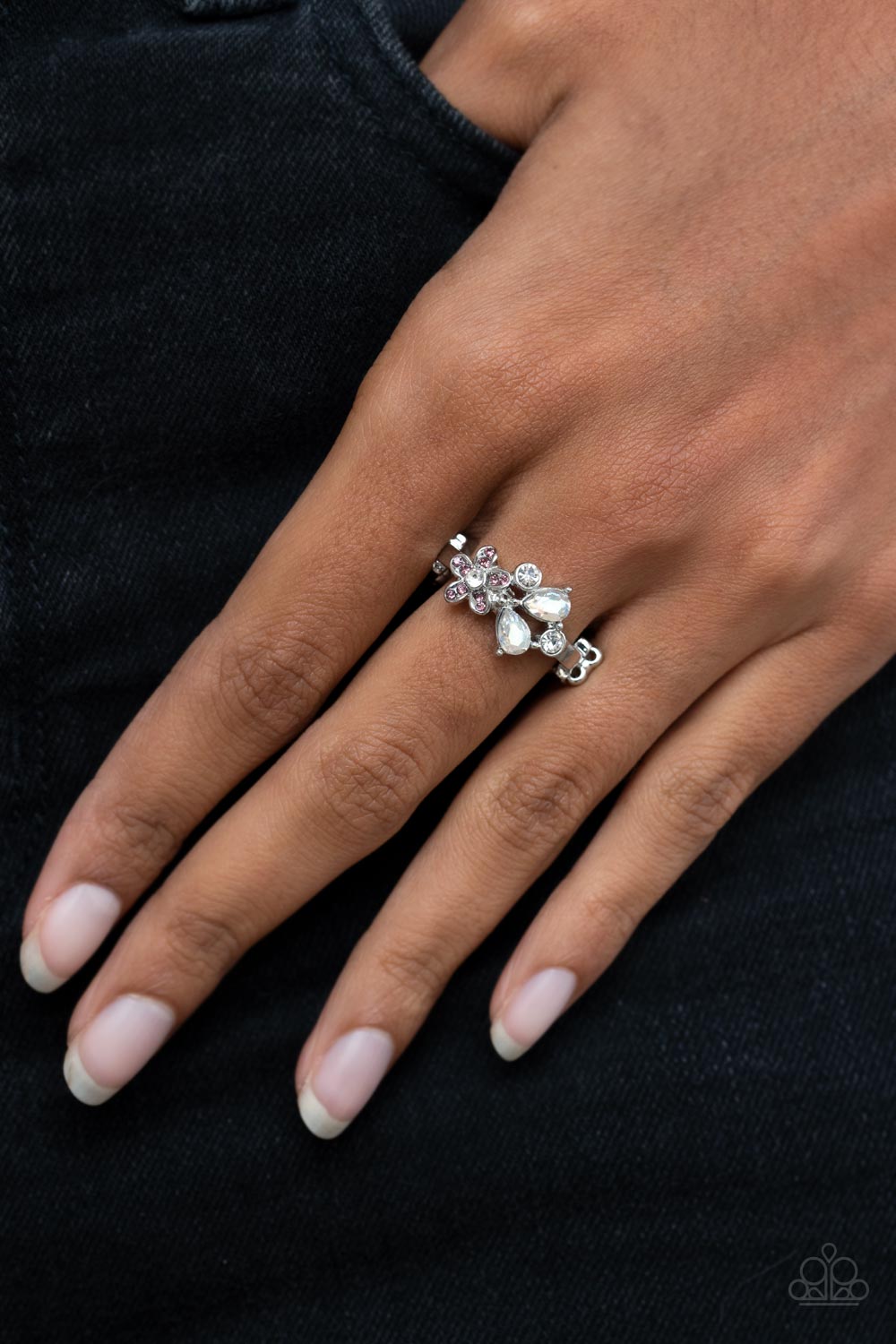 Enchanting Efflorescence - Purple and Silver Ring- Paparazzi Accessories