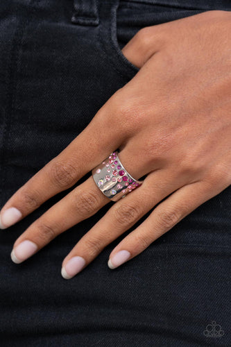 Sizzling Sultry - Pink and Silver Ring- Paparazzi Accessories