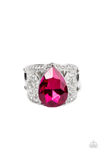 Kinda a Big Deal - Pink and Silver Ring- Paparazzi Accessories