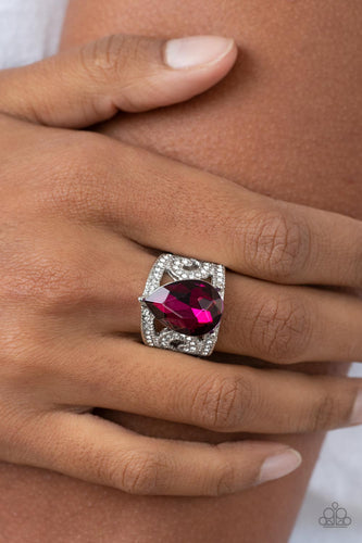 Kinda a Big Deal - Pink and Silver Ring- Paparazzi Accessories