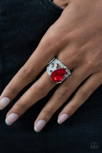 Load image into Gallery viewer, Kinda a Big Deal - Red and Silver Ring- Paparazzi Accessories