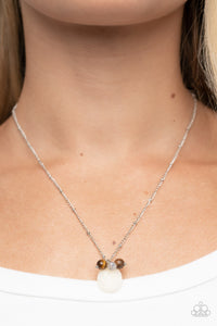 Cherokee Canyon - White and Silver Necklace- Paparazzi Accessories