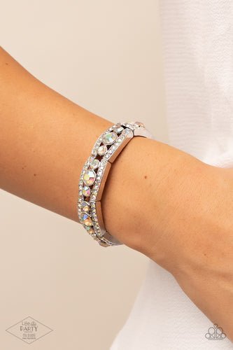 Easy On The ICE - Multicolored Silver Bracelet- Paparazzi Accessories