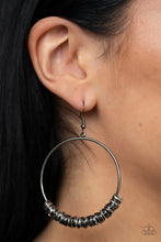 Load image into Gallery viewer, Retro Ringleader - Gunmetal and Silver Earrings- Paparazzi Accessories