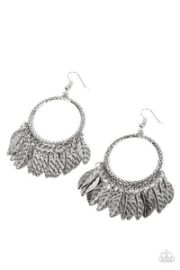 FOWL Tempered - Silver Earrings- Paparazzi Accessories