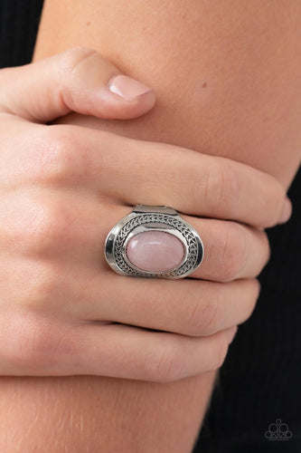 Rockable Refinement - Pink and Silver Ring- Paparazzi Accessories