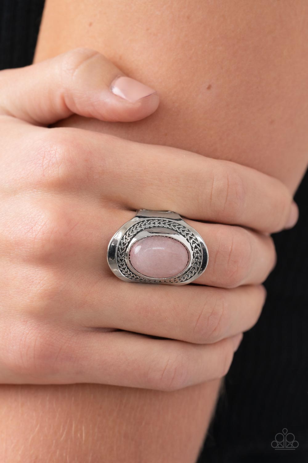 Rockable Refinement - Pink and Silver Ring- Paparazzi Accessories