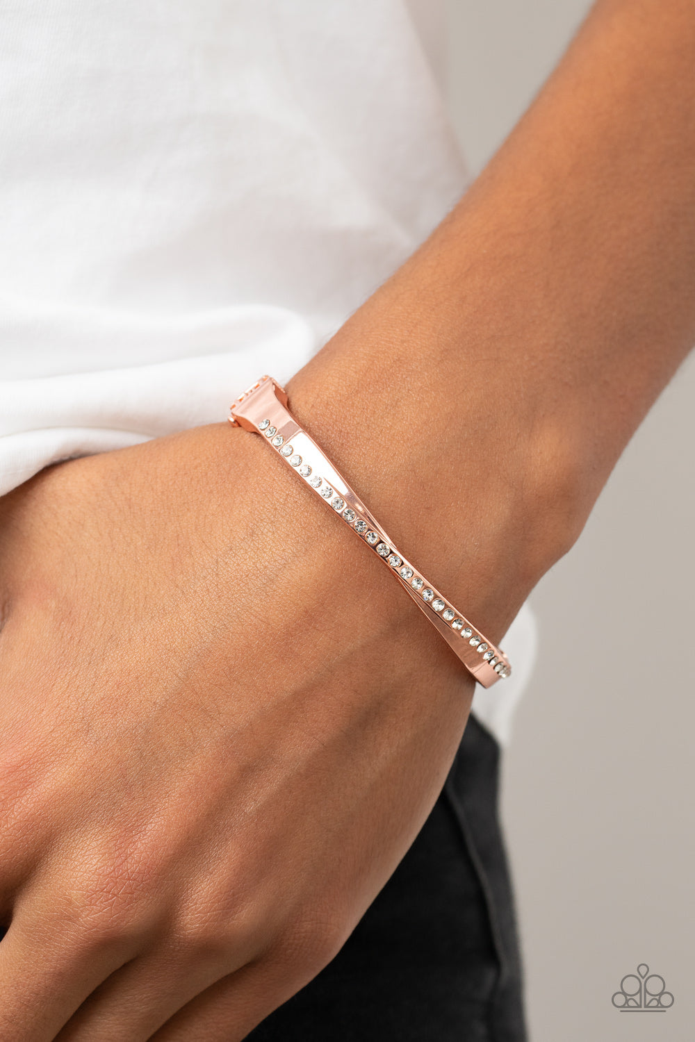 Palace Penthouse - White and Copper Bracelet- Paparazzi Accessories