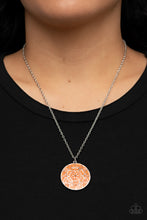 Load image into Gallery viewer, Colorfully Cottagecore - Orange and Silver Necklace- Paparazzi Accessories