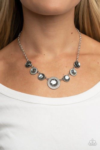 Extravagant Extravaganza - White and Silver Necklace- Paparazzi Accessories