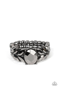 Smooth Smolder - Gunmetal Ring- Paparazzi Accessories