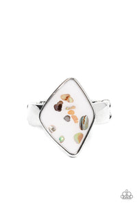 Stellar Shores - White and Silver Ring- Paparazzi Accessories