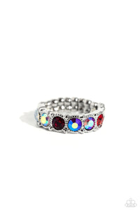 Taming Twilight - Red and Silver Ring- Paparazzi Accessories