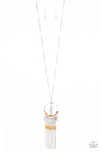 Load image into Gallery viewer, Dancing Dreamcatcher - Orange and Silver Necklace- Paparazzi Accessories
